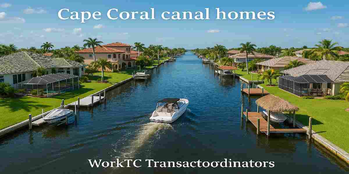 Waterfront canal homes with boat docks in Cape Coral, FL, managed by WorkTC Transaction Coordinator services